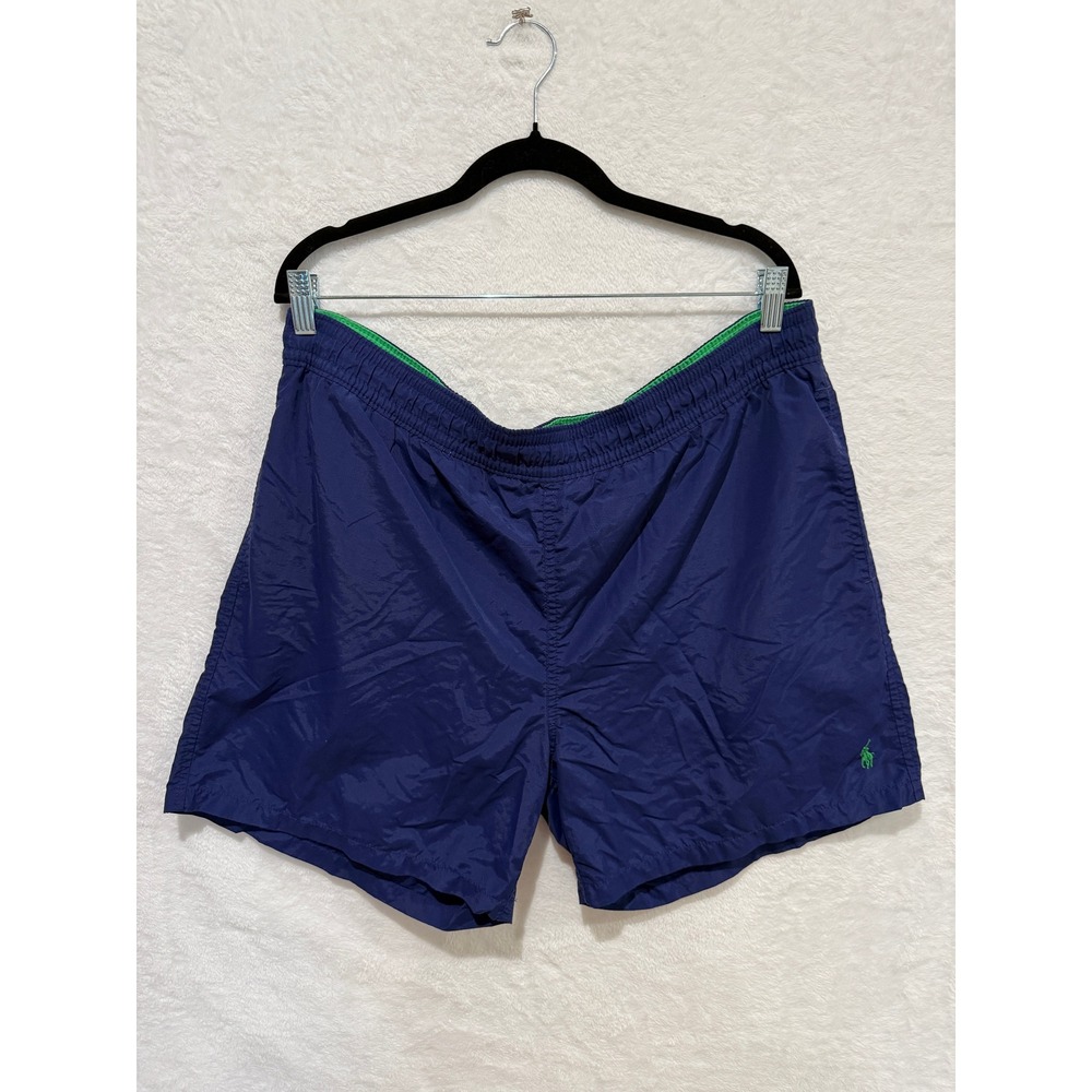 Polo Ralph Lauren Swim Trunks Mens XL Navy Blue Green Pony Mesh Lined Shorts